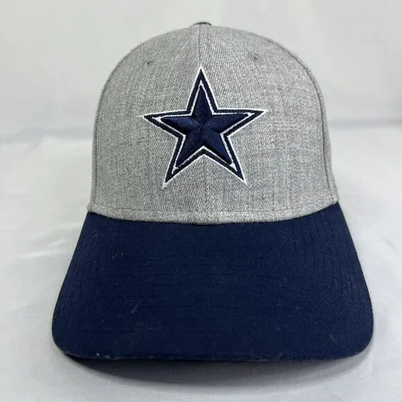 Dallas Cowboys New Era 39thirty Hat Med Large Fitted Grey Blue Cap - Picture 2 of 13